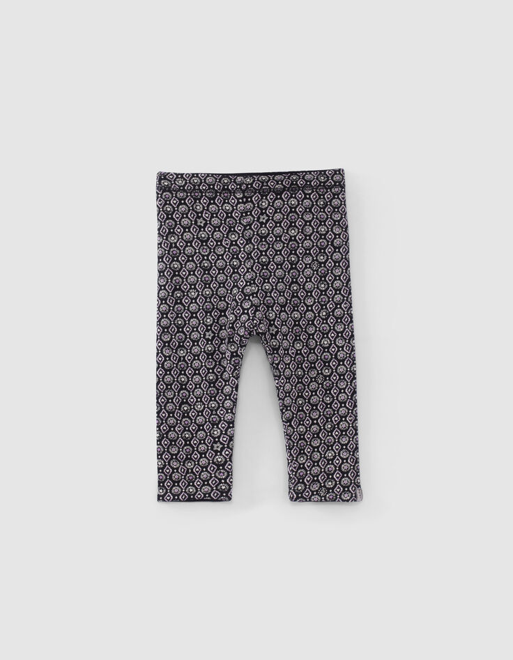 Babymädchen-Wende-Leggings in rockigem Print oder Schwarz-2