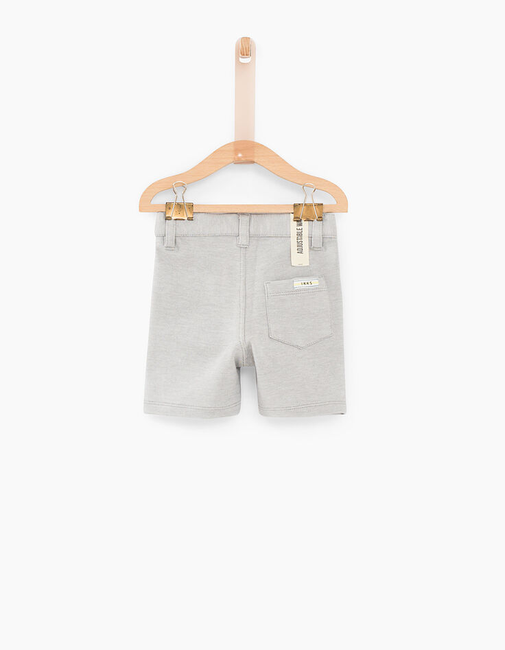Bermudas gris medio de punto bebé niño -2