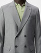 Men's grey double-breasted suit jacket-4