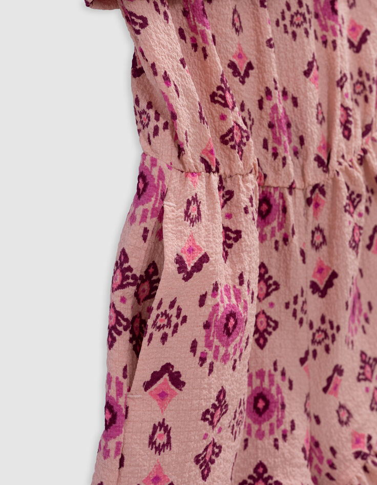 Roze korte jumpsuit maxi etnische print meisjes-8