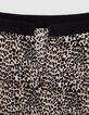 Schwarzer Damenrock mit Leo-Rock-Print-7