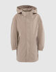 Boys’ beige hooded parka with embroidered back-1