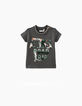Tee-shirt vert foncé à typo bouclette bébé garçon -1