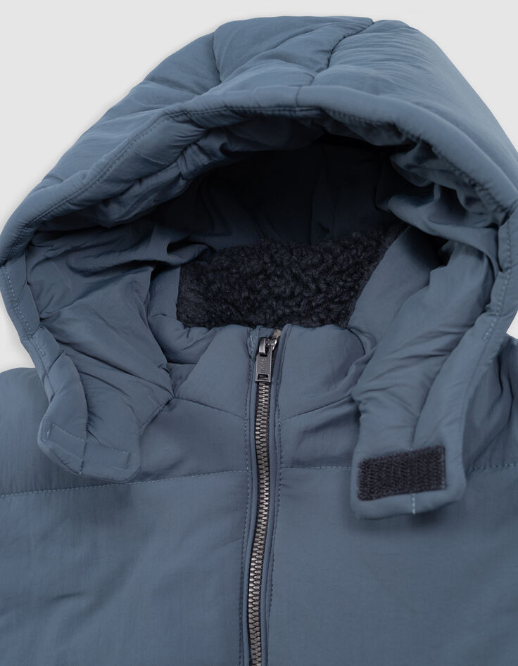 Boy's blue padded jacket with double-entry pockets-2 Boy's blue padded jacket with double-entry pockets-2