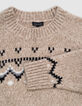 Beige gebreide wintertrui jacquard jongens-5