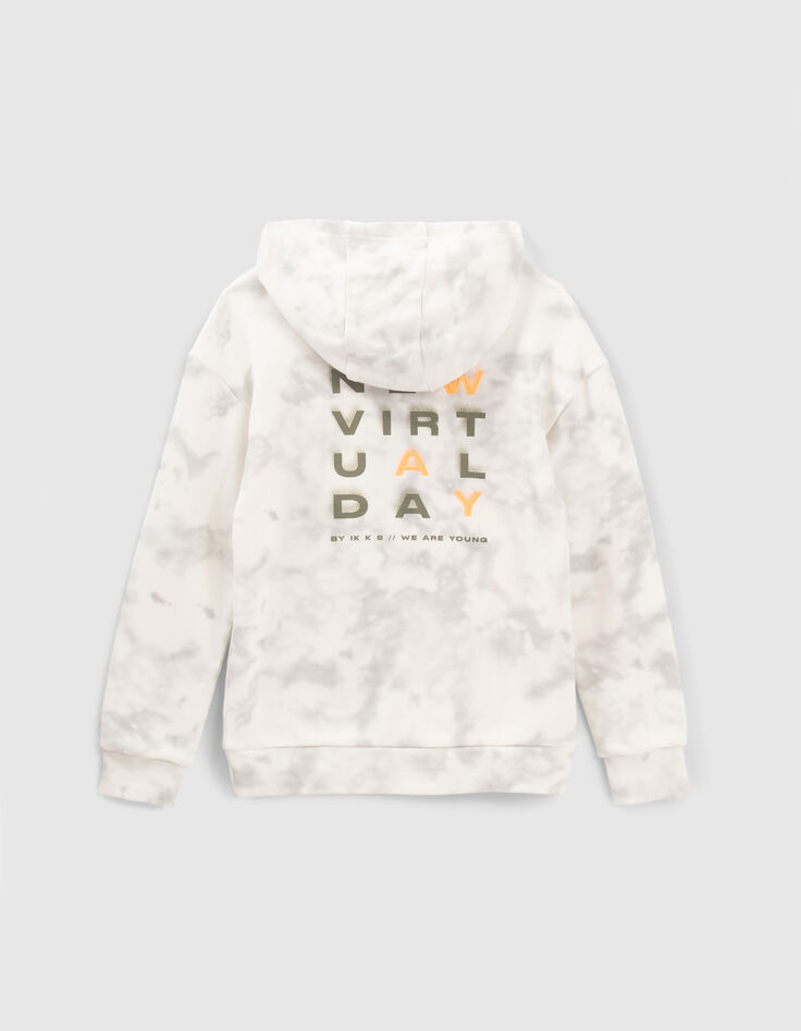 Hellgraues Sweatshirt, Tie-and-Dye, Typo hinten-2