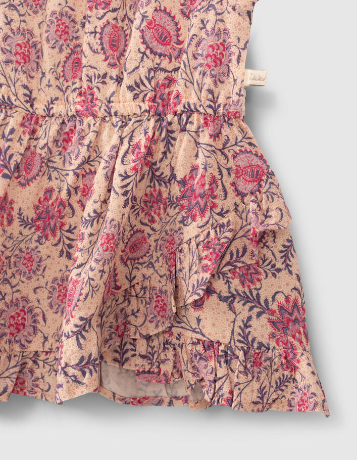 Rosa Kleid mit Paisley-Blumenprint für Babymädchen - IKKS