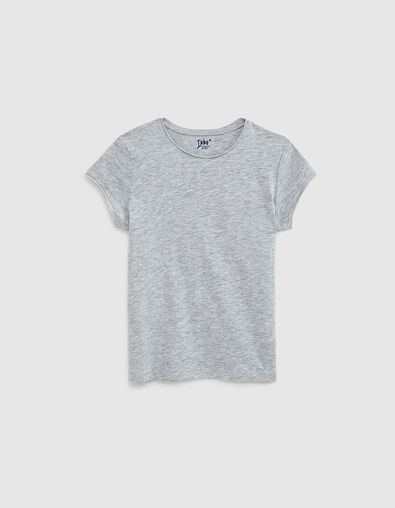 Tee-shirt gris Essentiel en coton bio fille - IKKS