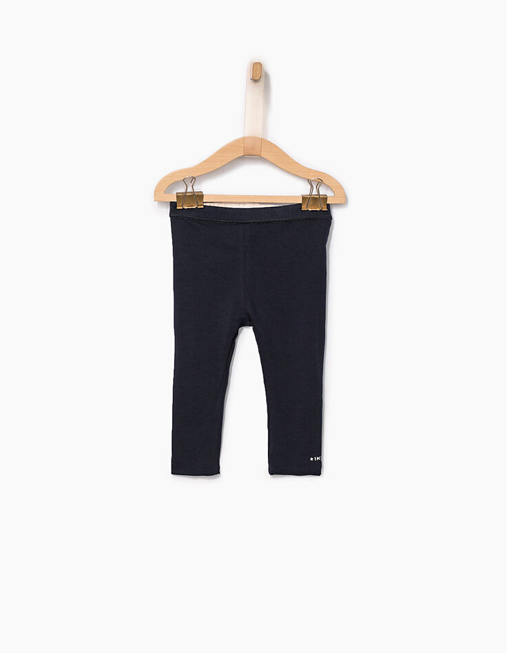 Baby girls' navy and pink reversible leggings-2 Baby girls' navy and pink reversible leggings-2
