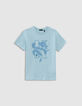 Aqua Jungen-T-Shirt aus Biobaumwolle mit Drachen-K-1