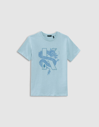 Aqua Jungen-T-Shirt aus Biobaumwolle mit Drachen-K - IKKS