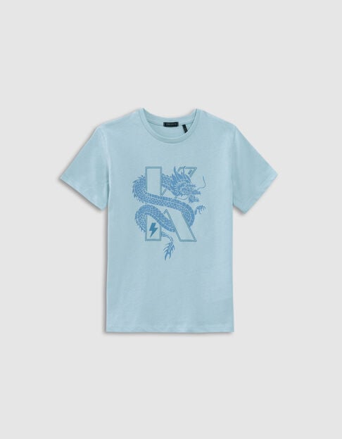 Aqua Jungen-T-Shirt aus Biobaumwolle mit Drachen-K - IKKS