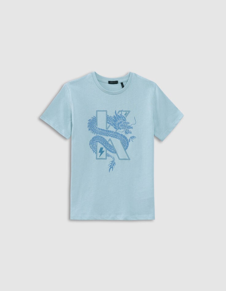 Aqua Jungen-T-Shirt aus Biobaumwolle mit Drachen-K-1