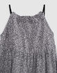 Robe longue noire imprimé graphique fille-4