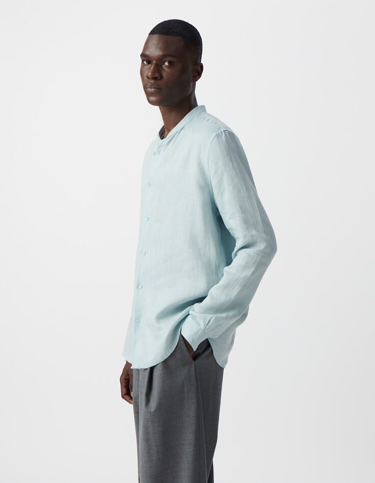 Men's horizon linen REGULAR shirt with Mandarin collar-2