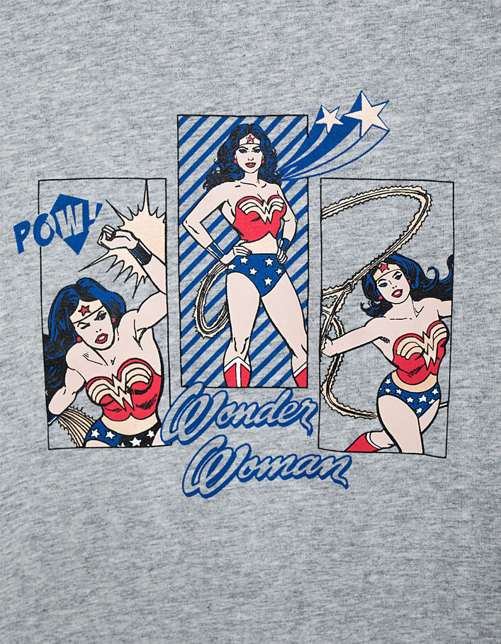 Girls’ grey Wonder Woman comic graphics T-shirt - IKKS