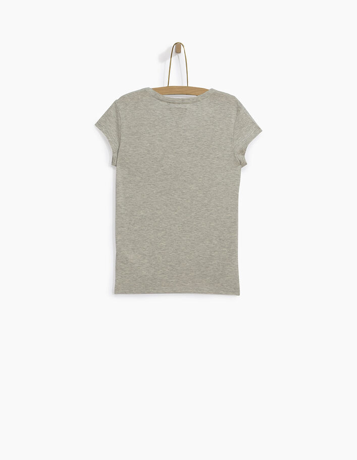 Camiseta gris estampada niña - IKKS