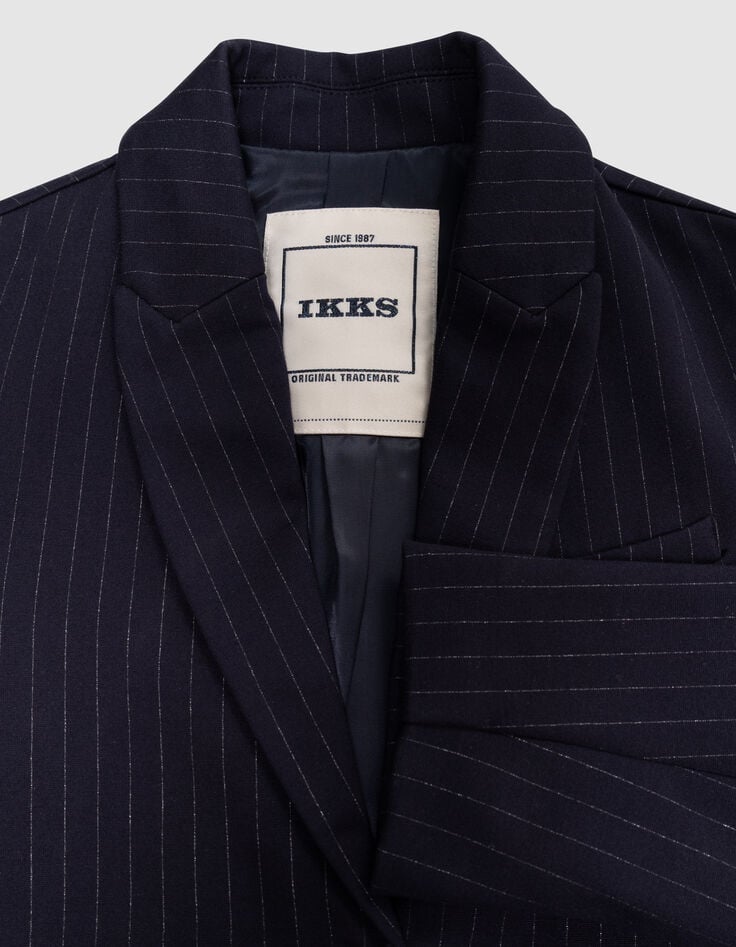 Marineblauer Blazer, Tennisstreifen-4