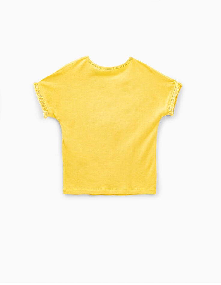 Tee-shirt jaune moyen HAPPINESS Festival fille-6