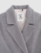Girl's long grey wool coat-2 Girl's long grey wool coat-2