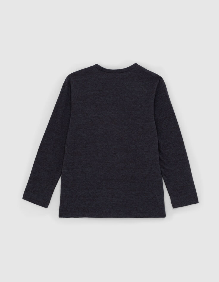 T-shirt navy tête de mort sequins réversibles garçon -3