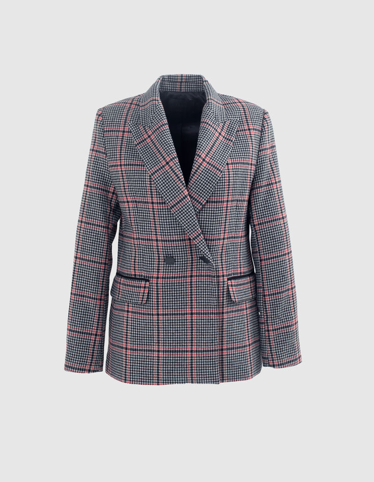 Women’s black houndstooth suit jacket-6