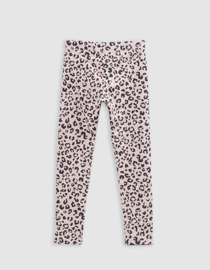 Leggings réversible coton bio rose et léopard fille-5