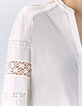 Blouse blanche coton bio dentelle aux manches Femme-3