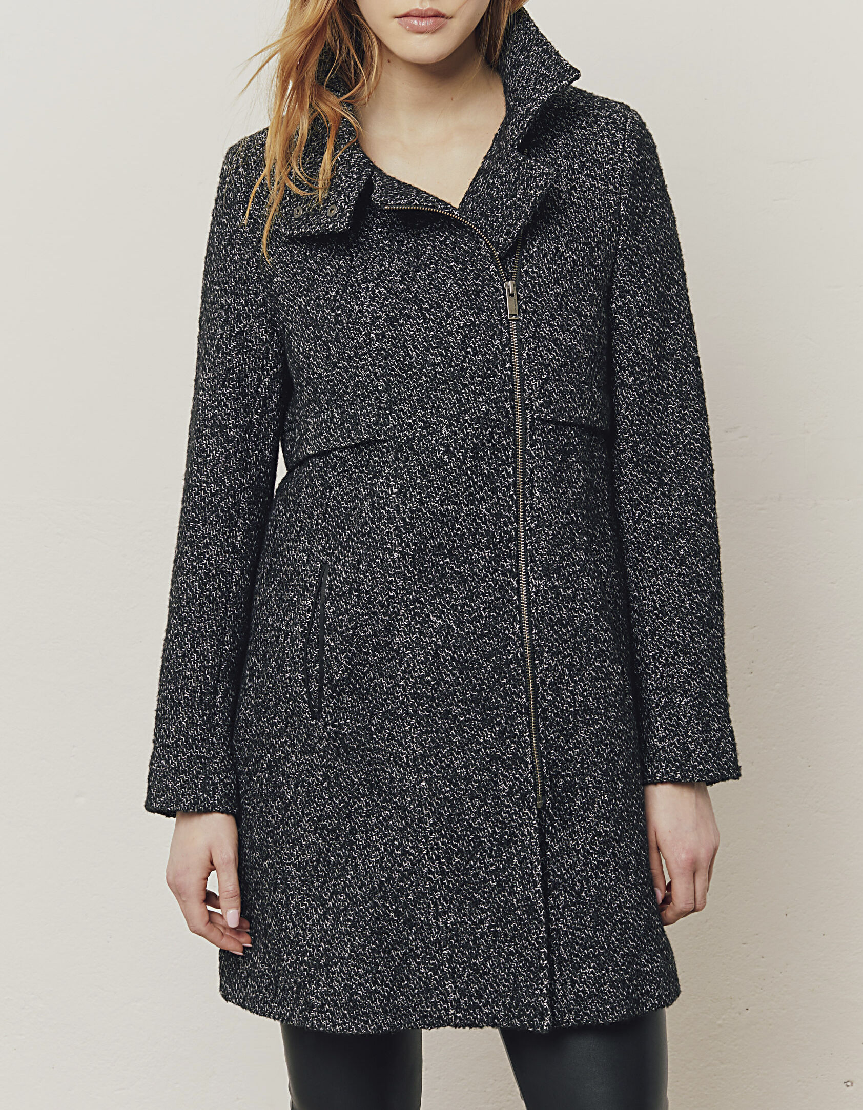 Manteau sales enduit femme