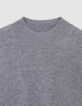 Mujer jersey de punto gris con tachuelas en la sisa-2
