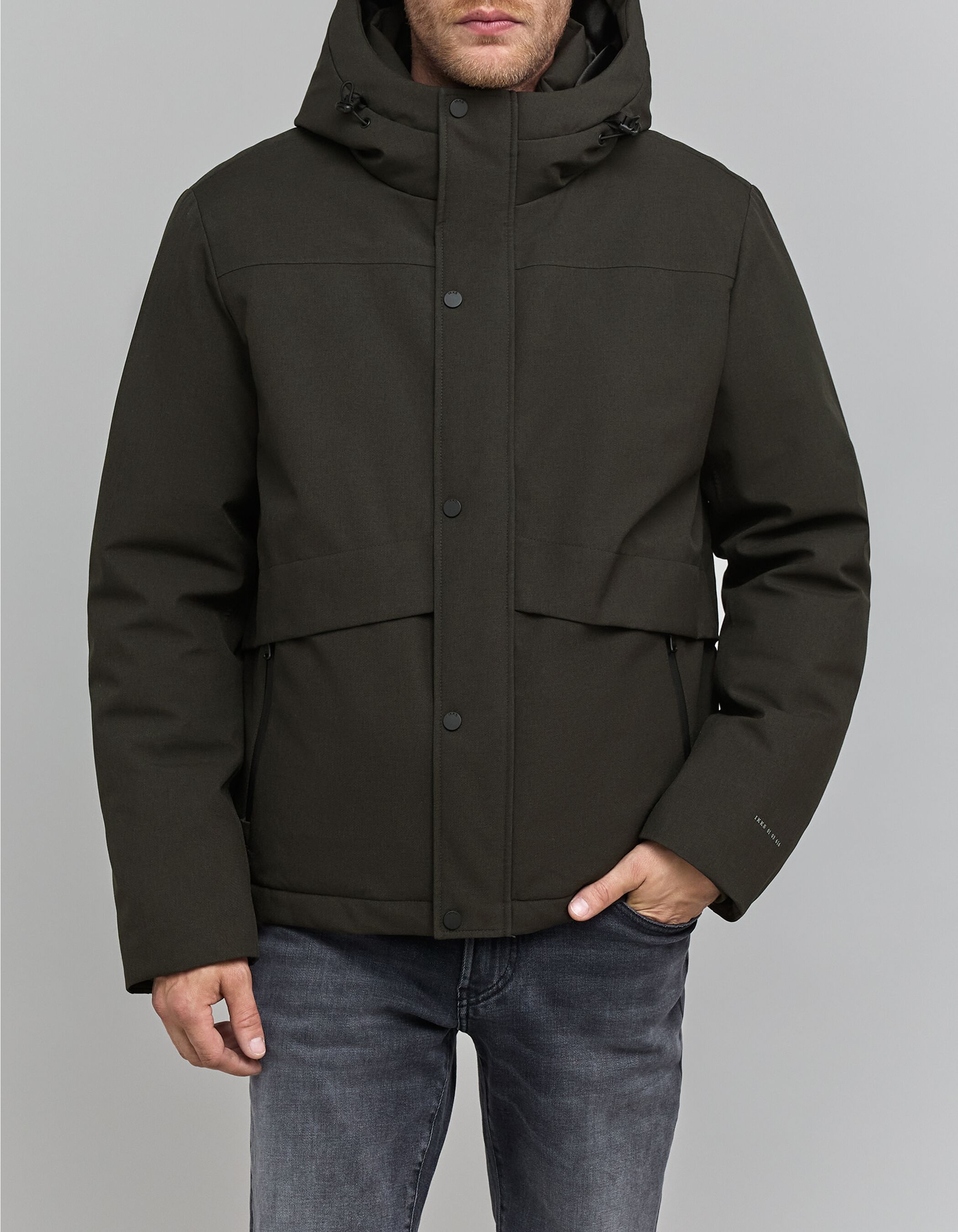 Men's WATERPROOF BREATHABLE granulated nylon khaki jacket
