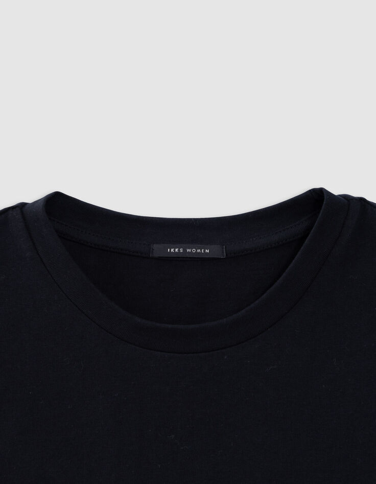 Tee-shirt col rond noir visuel messages-3