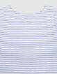 Wit T-shirt fijne blauwe strepen meisjes-3