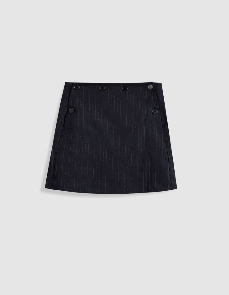 Jupe de tailleur courte marine motif rayures tennis Femme-6
