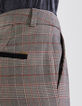 Women&rsquo;s checked semi-elasticated 7/8 tapered trousers-4
