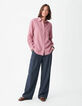 Chemise rose tencel Femme-1