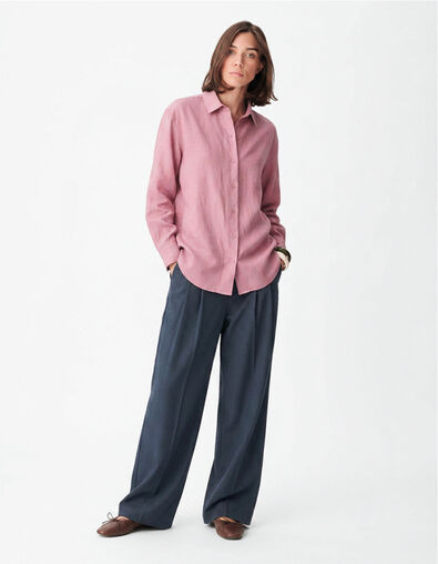 Chemise rose tencel Femme - IKKS