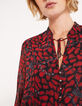 Women’s red snake-print voile short dress-3