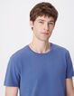 T-shirt col rond bleu coton bio Homme-4