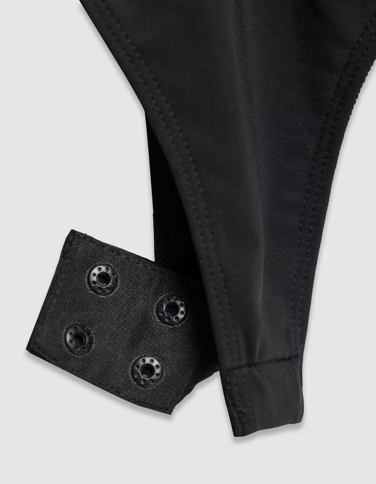 Women’s black satin taffeta body shirt-8