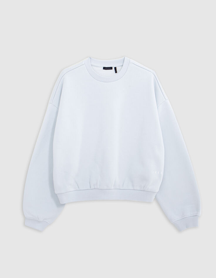 Sudadera azul con mensaje flocado en la espalda de ni&ntilde;a-1