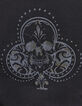 Women’s black long-sleeve T-shirt with skull on chest-4