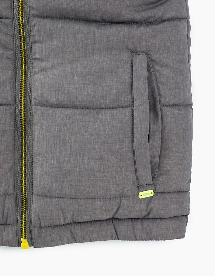 Boys’ grey and green reversible sleeveless padded jacket  - IKKS