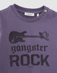 Violettes Babyjungen-T-Shirt, Biobaumwolle, rockiger Print-2