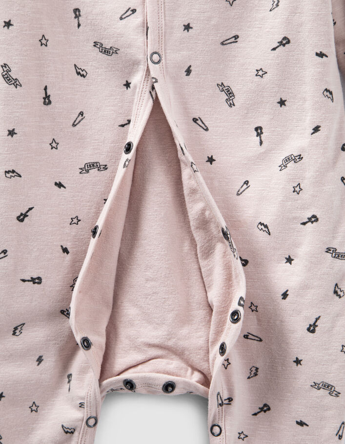 Lichtroze pyjama rockprint biokatoen baby’s - IKKS