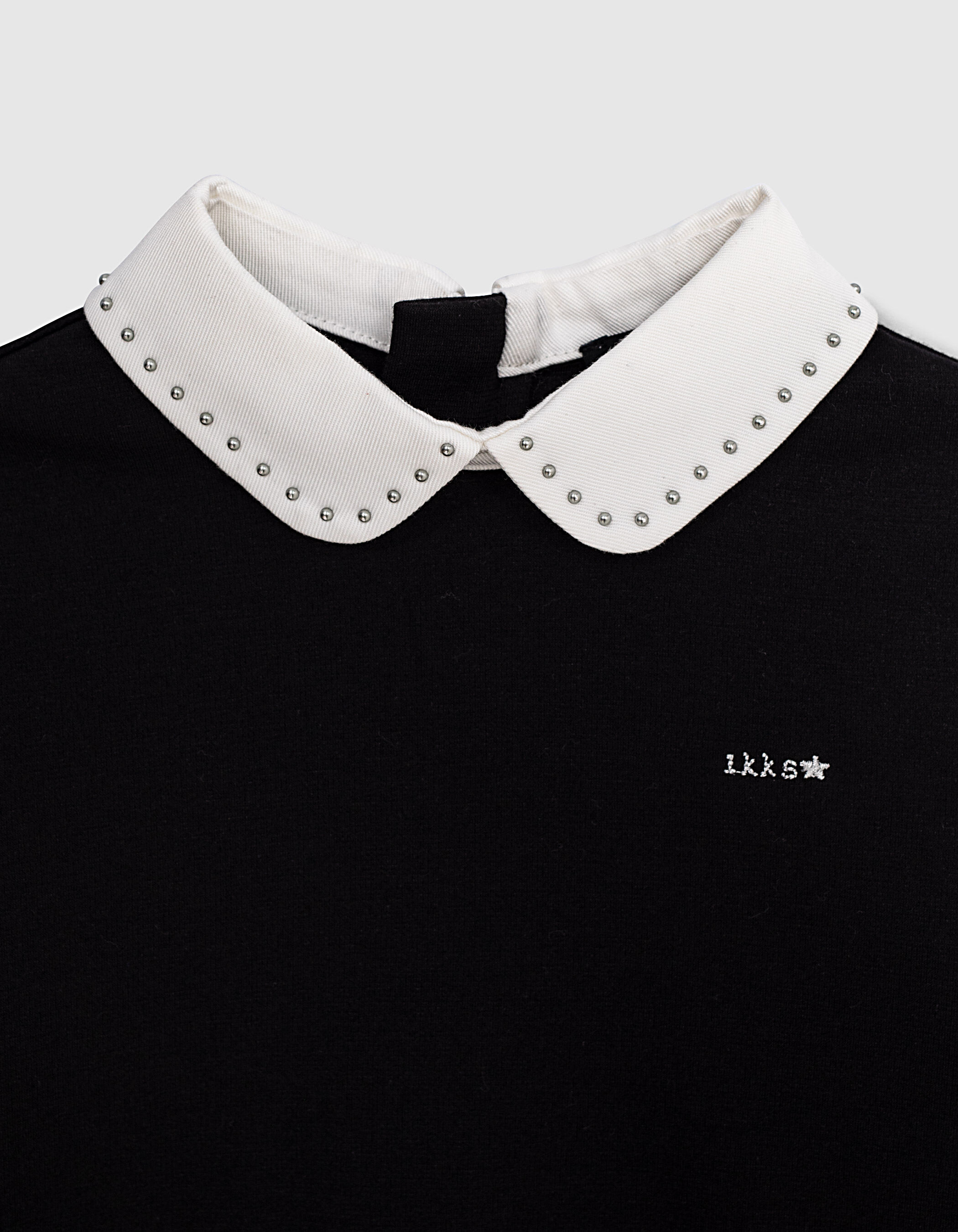 Girls black shop dress with collar