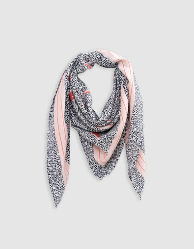 Foulard carré noir imprimé graphique fille - IKKS