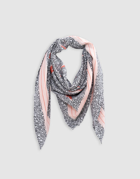 Black square scarf with graphic print for girl - IKKS
