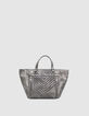 Women&rsquo;s quilted chevron METALLIC MEDIUM 1440 tote bag-1