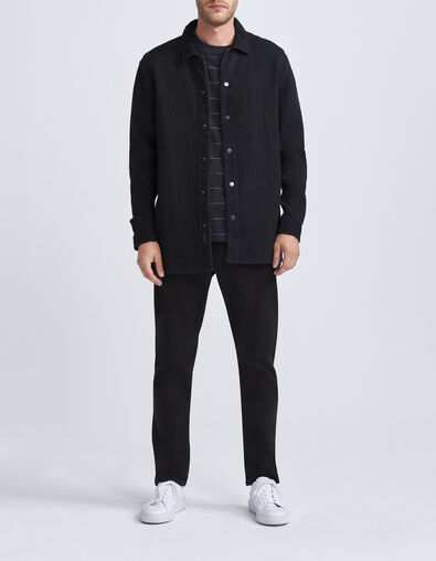 Men's black textured organic cotton COMFORT joggers - IKKS